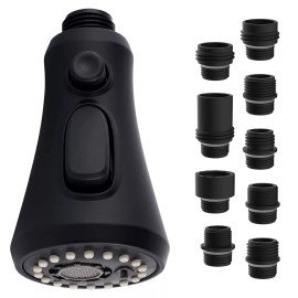 Hibbent Pull Down Kitchen Faucet Head For Moen, American Standard, Delta, Kohler Faucets - Matte Black