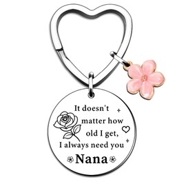 SMARGO Nana Gifts Nana Keyring from Granddaughter Grandson, Christmas Birthday Mothers Day Keychain Gifts from Grandchildren