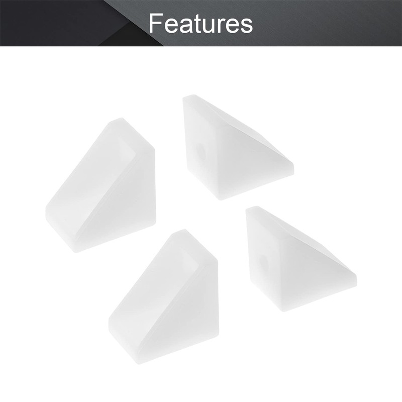 MroMax 100PCS Plastic Corner Braces White L Bracket Shelf Closet