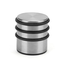 LEXININ 2.7 x 2.8 Inch No Drill Movable Round Floor Door Stopper, Stainless Steel Door Stop with Protective Rubber for Home, Office, Garage