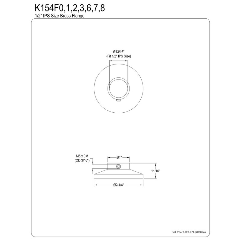 Kingston Brass K154F1 Round Shower Arm Flange in Polished Chrome