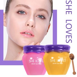 Lip Sleeping Mask, Natural Lip Plumper and Lip Care Serum Honey & Sakura Moisturizing Lip Mask Hydrating & Reduce Fine Lines Lip Enhancer for Fuller, Lip Plumper Gloss, Day & Night Use