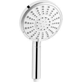 Cornat Fundao TECB3475 Hand Shower Head Diameter 150 mm Chrome / White 5 Jet Types: Normal, Massage & Soft Jet, Anti-limescale and Water-Saving Insert, Eco Shower Head for Shower and Bathtub