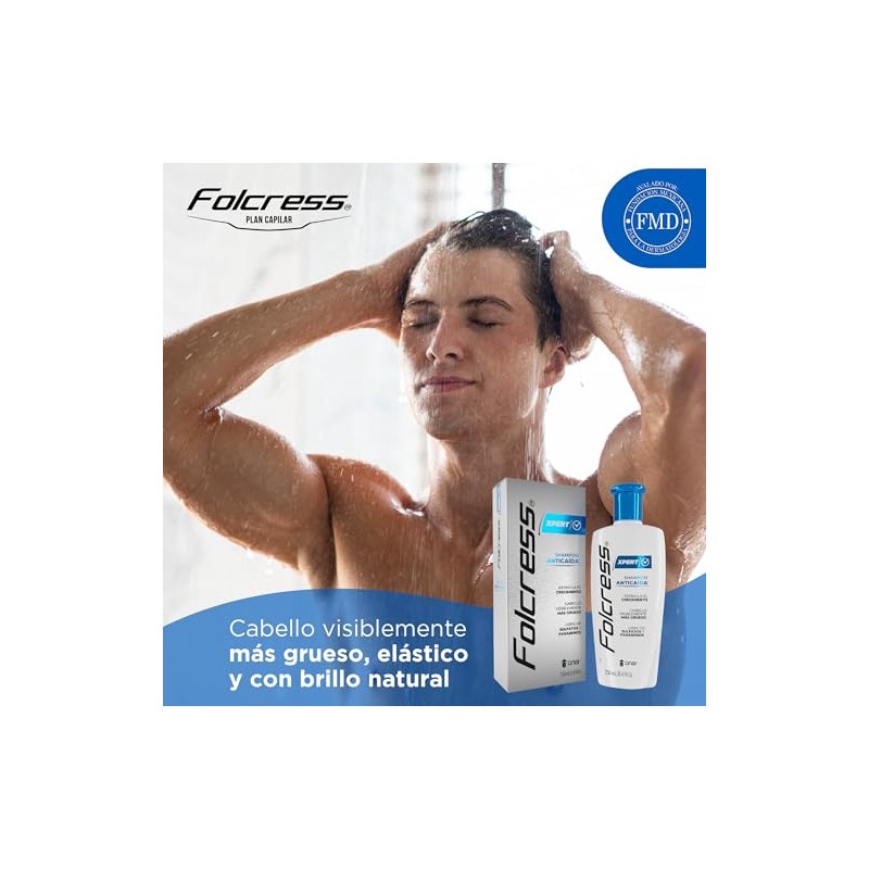 Folcress Xpert Shampoo Anticaída Libre de Sulfatos y Parabenos Grisi