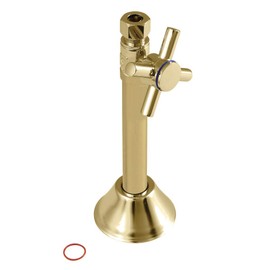 Kingston Brass CC83252DX Concord 1/2" Sweat x 3/8" OD Comp Straight Shut Off Valve with 5" Extension, Polished Brass