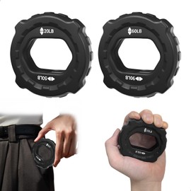 Wrist Trainer, Grip Strength Gauge, 2 Resistance Levels, Forearm Trainer, Portable Finger Training, Kneading Ball for Hands Therapy for Forearm and Hand Strength Training, Pack of 2, Black