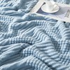 HommxJF Light Blue Knitted Decorative Ball Throw Blankets for Couch,