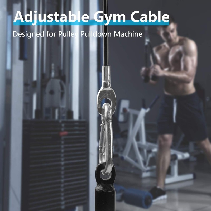 Hsthe Sea Gym Cable 2 m, Steel Cable with Eyelets,
