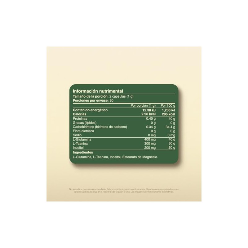 Vital Botanics L-Teanina, Inositol y L-Glutamina
