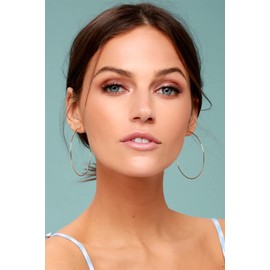 3 Pairs Dainty Big Hoop Earrings for Women, 60mm Stainless Steel 14K Gold Plated Rose Gold Plated Silver Large Hoops for Women