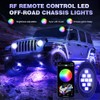 10 Pods RGB LED Rock Lights, Waterproof Multicolor Neon Underglow