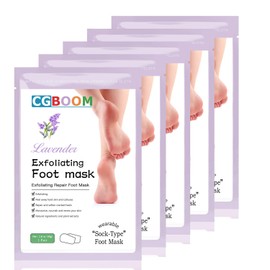 5 Pairs Foot Peel Mask,lavender Foot Exfoliating Mask Socks Calluses Remover Dead Skin, Moisturizing Feet Peeling Mask for Dry Skin,Cracked Heels,Foot SPA Socks for Women and Men (Lavender)