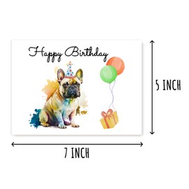 SNMDesigns Cute French Bulldog Card - Humor Birthday Greeting - Congrats Bulldog Card - Blank Inside Card - Bday Wish French Bulldog Card