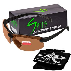 Spits Eyewear Top Or Bottom Bifocal Safety Glasses (Frame Color: Matte Black, Magnifier: 2.25 Bottom Bronze Orange)