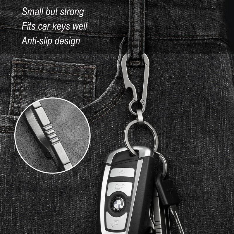 KCFEV Titanium Carabiner Keychain, Bottle Opener Keychain Clip, Key Organizers