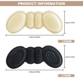 6 Pairs Heel Cushions Pads for Back of Heel Grips Protectors for Loose Shoes Too Big Women Soft Shoe Inserts Filler Sneakers Boots High Heels