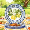 ZRLABL Lemon Floral Disposable Paper Plates, 40 Pack, 9 Inch
