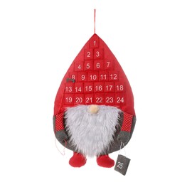 Reusable Christmas Advent Calendar Hanging 24 Day Countdown Calendar Family Holiday Christmas Decoration Back Pro (Red, A)