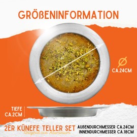 ZETTMANN® Künefe Plate Set for Künefe Kadayif Dough Threads - Künefe Tabagi, Shape, Künefe Tepsisi Made of Aluminium