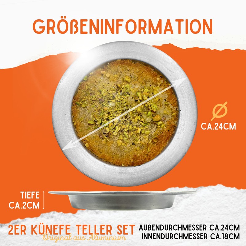 ZETTMANN® Künefe Plate Set for Künefe Kadayif Dough Threads -