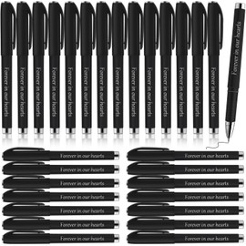 Roowest 30 Pcs Memorial Ballpoint Pens Funeral Guest Pens Forever in Our Hearts Ballpoint Pens Memorial Service Guest Pens for Mourning Funeral Memory Condolence Guest Book Writing Funeral Supplies