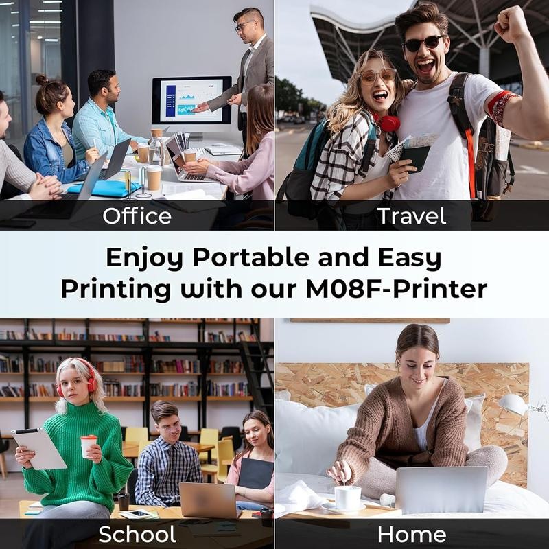 Phomemo M08F Inkless Portable Bluetooth Printer – Supports 8.5" x