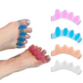 Zehenspreizer für alle Zehen, 4 Stk, Zehentrenner Silikon, zur Linderung von Hallux Valgus Schmerzen, Universalgröße, für Überlappende Zehen