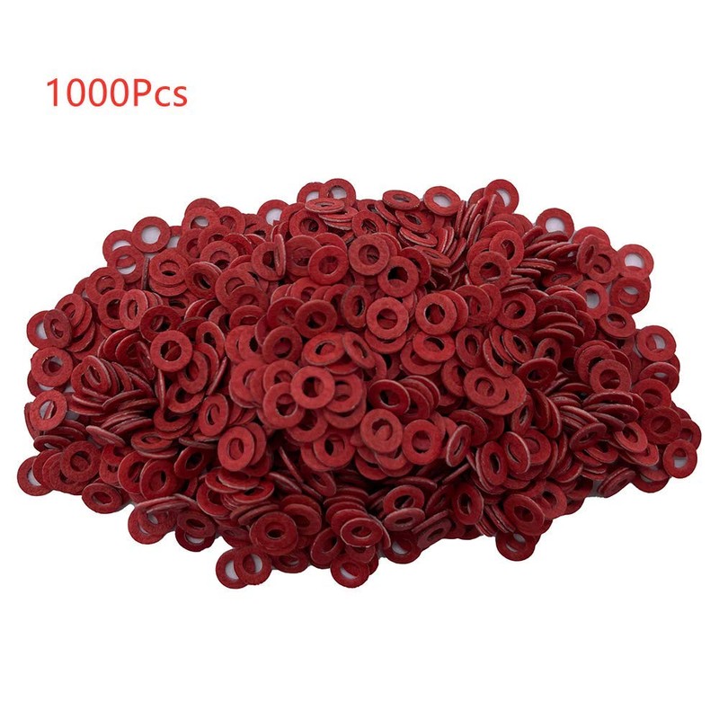 M2 x 4mm x 0.5mm Fiber Washers Insulating Flat Red