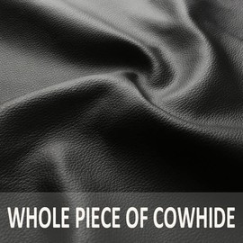 Cowhide Steering Wheel Cover Heat Resistant Anti-Slip Car Wheel Wrap Compatible with Most Makes and Models of Cars and Trucks with 14.5 to 15 Inch Steering Wheel(RED)