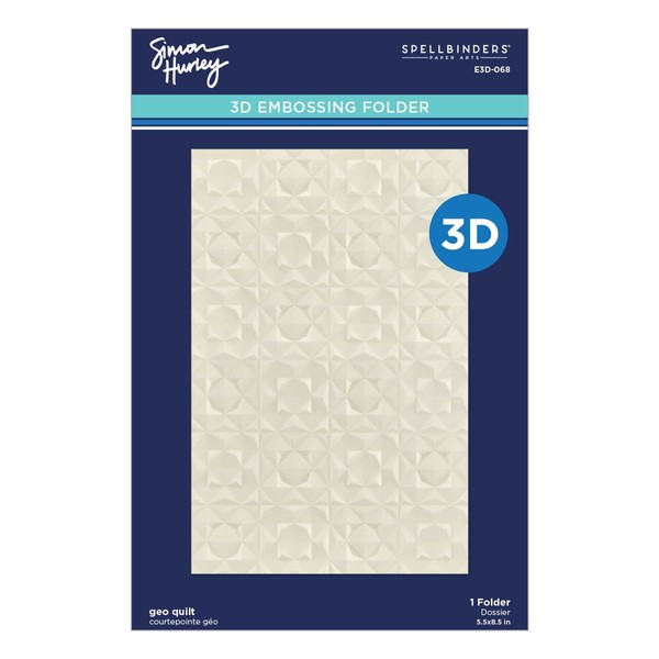 Spellbinders Geo Quilt 3D Embossing Folder by Simon Hurley, Clear