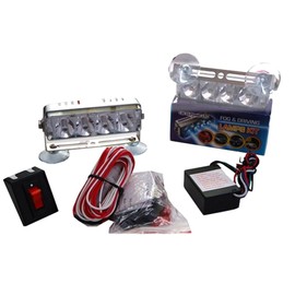 L121 Blue Led Strobe Lights Kits Includes Flasher Police and Emergency Dash Lights