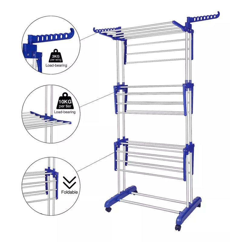 CL Tendedero Plegable De Ropa Retractil Reforzado Para Interior