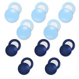 10 Pairs Magnetic Race Bib Clips, Marathon Essentials Race Number Buckle Running Bib Magnets Pins Holder for Runners Field Triathlon Cycling Competition (Navy Blue & Lake Blue)