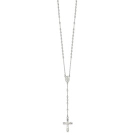 IceCarats 925 Sterling Silver Lord Jesus Christ Crucifix Holy Cross Rosary Necklace 18 inch Chain