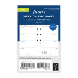 Filofax Mini week on two pages English 2026 diary 26-68121