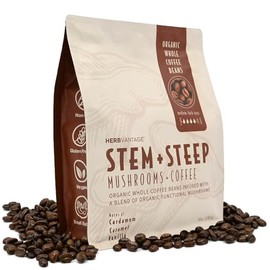 HERBvantage Stem + Steep Mushroom Coffee - Medium-Dark Roast 10oz - 15 servings