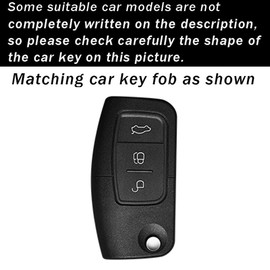 ontto Key Fob Shell Fit for Ford Flip Folding Key Remote,Stylish Car Key Holder Metal Key Protector Leather Key Skin Compatible with EcoSport Fiesta Focus Galaxy Mondeo S-Max Car Accessories,Brown