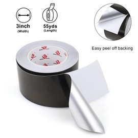 BOMEI PACK Black Aluminum Tape,3 Inch x 55 Yards,Black Foil Tape HVAC Sealing & Patching Hot Cold Air Duct Tape Aluminum Foil Tape for Pipe, Metal Repair, HVAC, Air Ducts, Insulation (3 Inch)