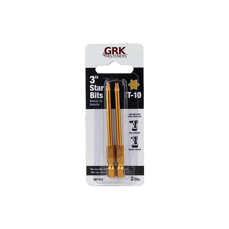 GRK 772691874214, Yellow CARD10-3 T-10 3-Inch, 2 Bits per Card,