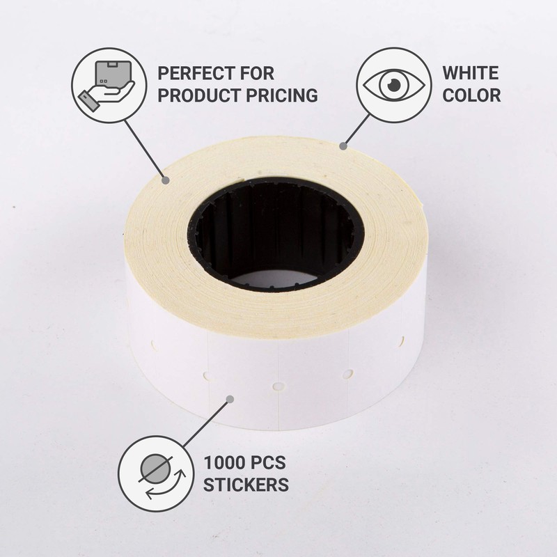 (10 Rollen) Weiß 21 x 12 mm farbiger Papieraufkleber Preis