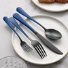 Onlycooker 20-Piece Black Silverware Set 18/0 Stainless Steel Flatware Sapphire