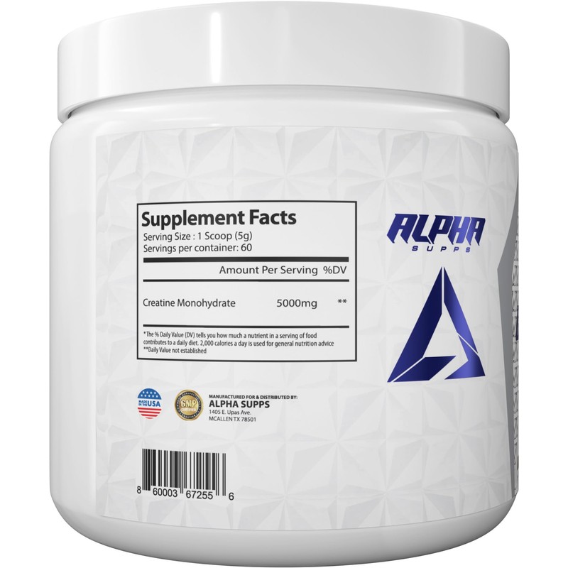 Alpha Supps Micronized Creatine Monohydrate Powder - 5g (5 Grams)