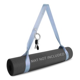 Yoga Mat Strap with Carabiner Clip, Adjustable Carrier for Yoga Mats, Sky Blue [MAT NOT Included]