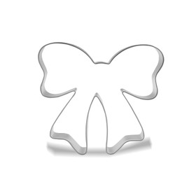 Keewah Ribbon Bow Cookie Cutter, 4”, Stainless Steel