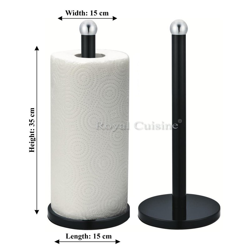 Royal Cuisine Freestanding Black Metal Tissue Roll Paper Towel Pole