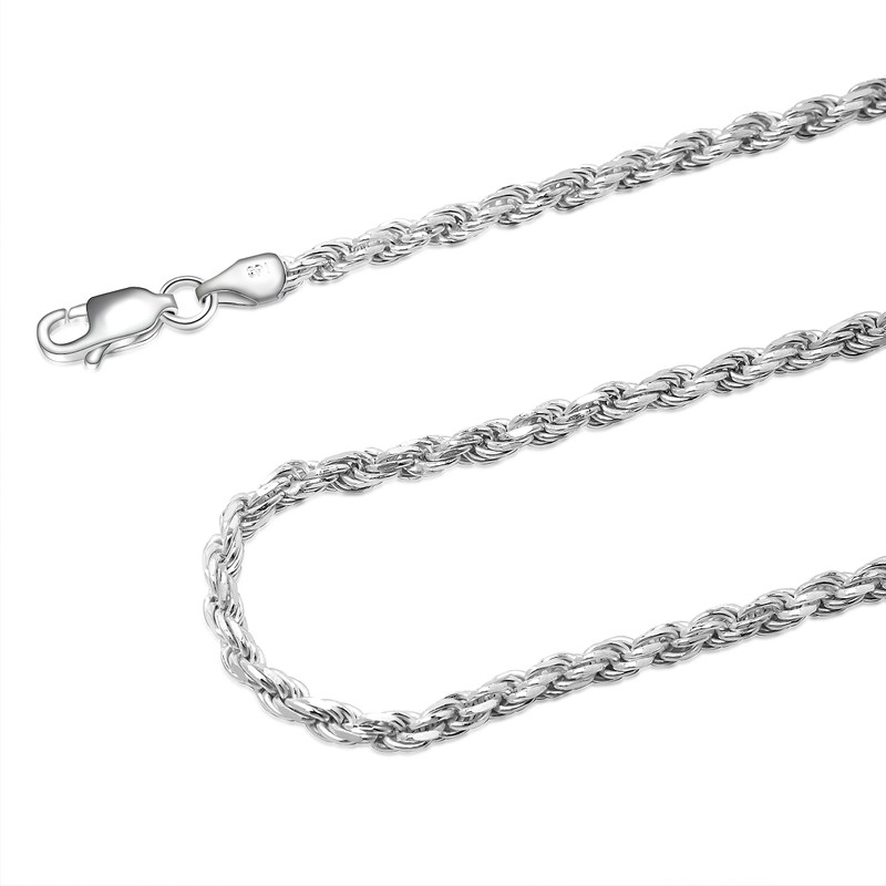 925 Sterling Silver 3MM Rope Chain 30