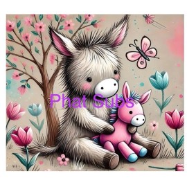 Unbranded 20oz Sublimation Tumbler Wrap Donkey And Her Doll Ready To Press Heat Transfer