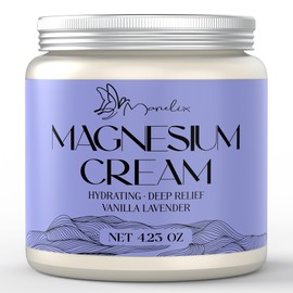 Manelix Magnesium Cream for Sleep - Topical Magnesium for Women, Muscle Relaxation, Calm, Moisturizing with Coconut Oil, Shea Butter & Hyaluronic Acid, 4.23 OZ, Safe for Kids (Lavender)
