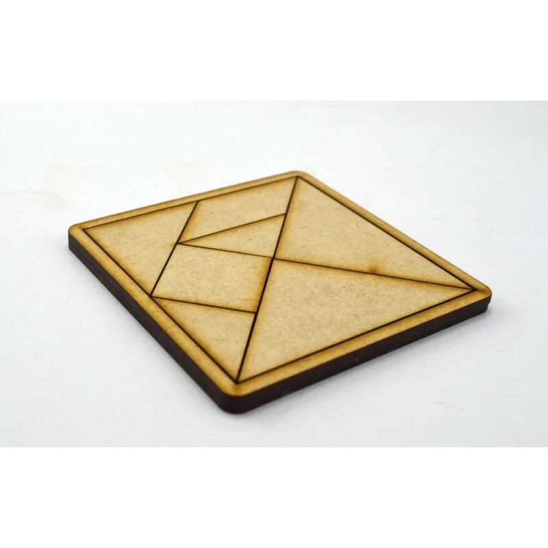 24pzs Material Didáctico Tangram 20cm Madera De Mdf Art3939