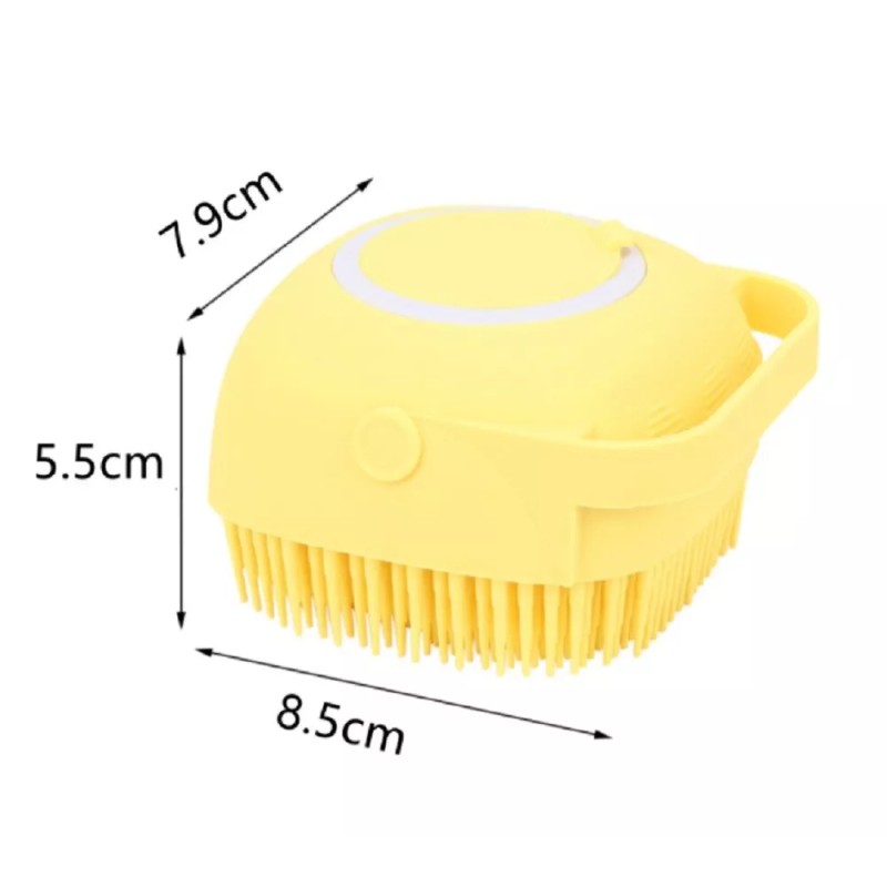 TIKA Silicone Bath Brush w Soap Dispenser-Body Scrubber, Handheld Hygiene